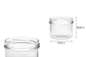 Βάζο γυάλινο διάφανο 225 ml για μέλι, γλυκά ή κερί (T.O 82) - 36 τμχ-2