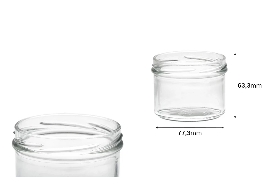 Βάζο γυάλινο διάφανο 225 ml για μέλι, γλυκά ή κερί (T.O 82) - 36 τμχ