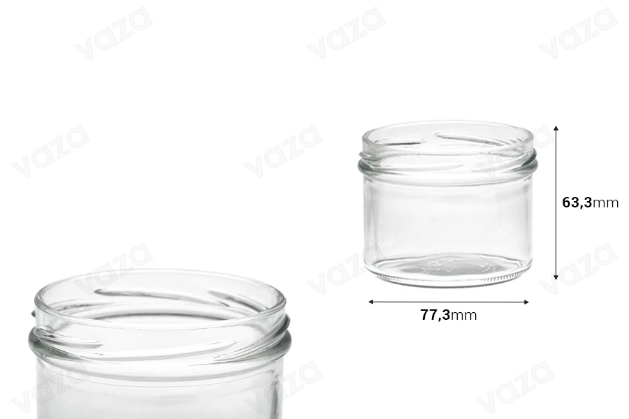 Transparentes Glas 225ml für Honig, Süßigkeiten oder Kerzen (TO 82) - 36 Stk-bildabmessungen