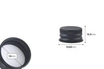 Προβιδωμένο πώμα αλουμινίου 18x10.5 με υπόστρωμα liner Προβιδωμένο πώμα αλουμινίου 18x10.5 με υπόστρωμα liner