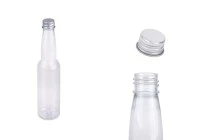 Bouteille en plastique transparent de 150 ml avec couvercle et revêtement intérieur en aluminium argenté Bouteille en plastique transparent de 150 ml avec couvercle et revêtement intérieur en aluminium argenté