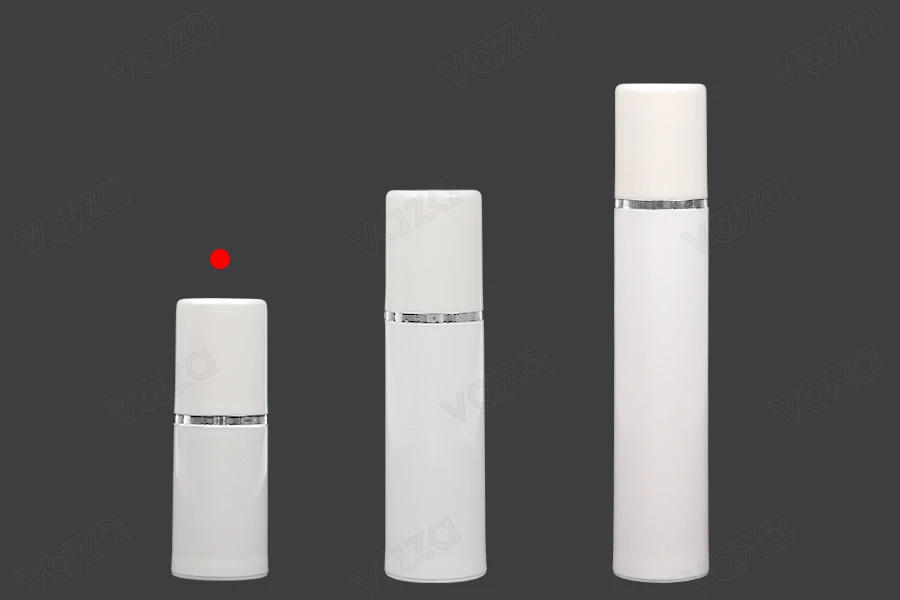 Μπουκαλάκι airless για κρέμα 15 ml πλαστικό λευκό με ασημί ρίγα Μπουκαλάκι airless για κρέμα 15 ml πλαστικό λευκό με ασημί ρίγα-εικόνα_σύνθεση