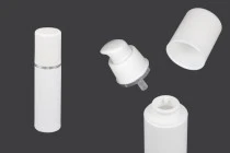 Μπουκαλάκι airless για κρέμα 30 ml πλαστικό λευκό με ασημί ρίγα Μπουκαλάκι airless για κρέμα 30 ml πλαστικό λευκό με ασημί ρίγα