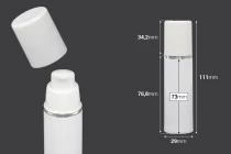 Μπουκαλάκι airless για κρέμα 30 ml πλαστικό λευκό με ασημί ρίγα Μπουκαλάκι airless για κρέμα 30 ml πλαστικό λευκό με ασημί ρίγα