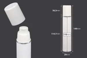 50ml airless plastic lotion cream bottle with silver stripe-2