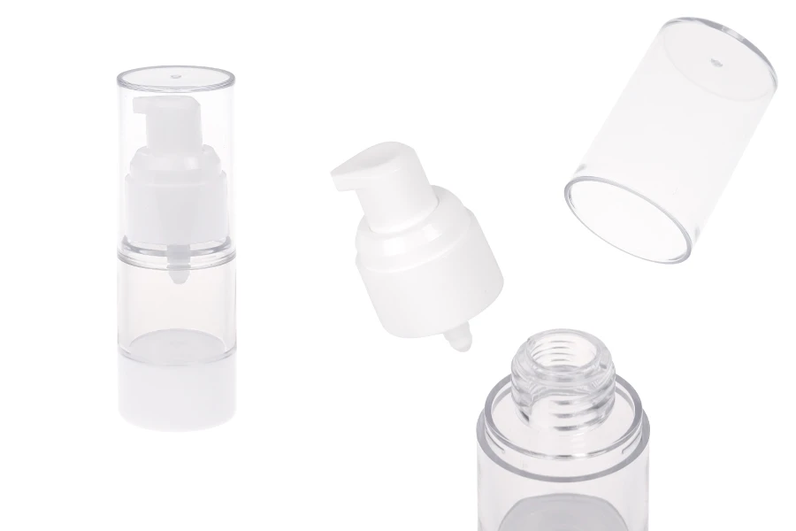 Μπουκάλι πλαστικό Airless για κρέμα διάφανο 15 ml