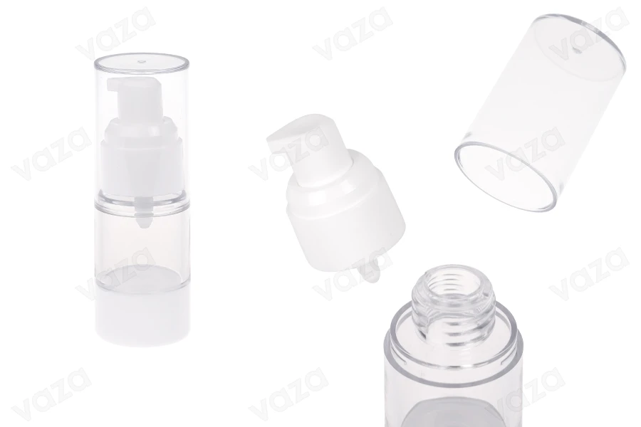 Μπουκάλι πλαστικό Airless για κρέμα διάφανο 15 ml-εικόνα_προϊοντική