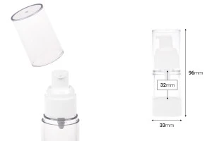 Flacone airless in plastica  trasparente da 15 ml per crema-2
