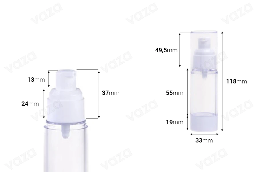Μπουκάλι πλαστικό Airless για κρέμα διάφανο 30 ml Μπουκάλι πλαστικό Airless για κρέμα διάφανο 30 ml-εικόνα_διαστάσεις