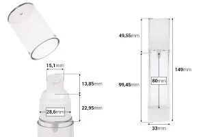 Flacone airless in plastica  trasparente da 50 ml per crema-2