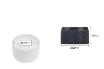Bouchon en plastique PP 24 blanc ou noir avec joint intérieur Bouchon en plastique PP 24 blanc ou noir avec joint intérieur