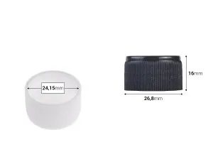Lid plastic PP 24 white or black with inner gasket-2