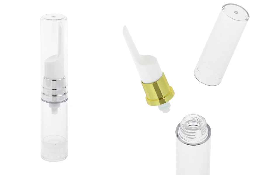 Μπουκαλάκι Airless 5 ml για serum διάφανο με καπάκι - 2 χρώματα Μπουκαλάκι Airless 5 ml για serum διάφανο με καπάκι - 2 χρώματα