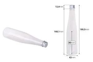 150 ml clear plastic bottle with silver aluminum lid and inner liner-2