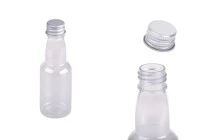 Bouteille en plastique transparent de 70 ml avec couvercle et revêtement intérieur en aluminium argenté Bouteille en plastique transparent de 70 ml avec couvercle et revêtement intérieur en aluminium argenté