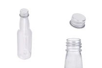 Μπουκαλάκι πλαστικό διάφανο 100 ml με ασημί αλουμινένιο καπάκι και εσωτερικό liner Μπουκαλάκι πλαστικό διάφανο 100 ml με ασημί αλουμινένιο καπάκι και εσωτερικό liner