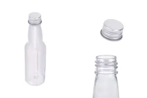 Flasche transparent 100ml mit Aluminium Deckel und innerem Liner-1