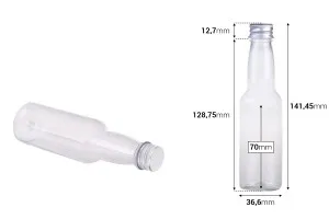 Flasche transparent 100ml mit Aluminium Deckel und innerem Liner-2