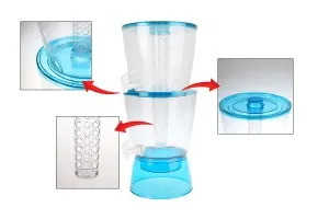 13L plastic double layer drinks dispenser with 2 taps and integrated ice tube in 3 colors-5