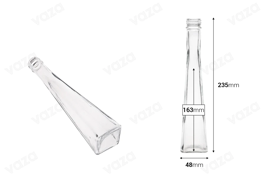 Bouteille en verre pour huile-vinaigre, boissons ou décoration 48 x 235 - 120 ml Bouteille en verre pour huile-vinaigre, boissons ou décoration 48 x 235 - 120 ml-εικόνα_διαστάσεις