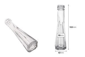 50ml pyramid glass bottle for olive oil, vinegar or spirits also suitable for decoration in size 42x163-2