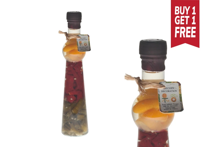 Bottiglia di vetro con verdure per decorare la cucina  50 x 230-180 ml