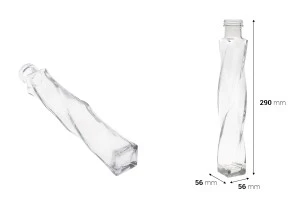 320ml glass bottle for olive oil, vinegar or spirits also suitable for decoration in size 56x290-2