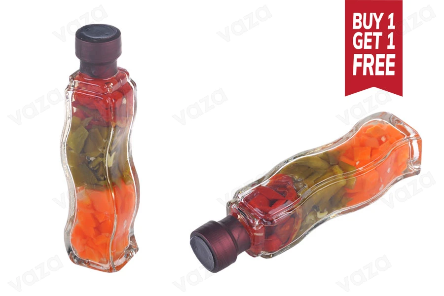 Glasflasche mit Gemüse für die Dekoration der Küche-100 ml Glasflasche mit Gemüse für die Dekoration der Küche-100 ml-produktbild