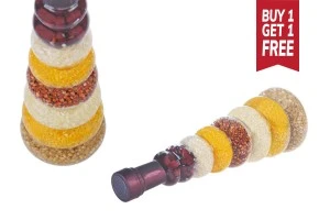 Bottiglia di vetro con vari frutti per decorare la cucina - 380 ml.-1