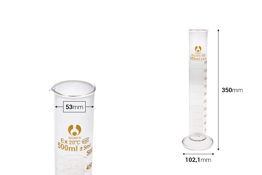 Sondage cylindrique en verre de 500 ml Sondage cylindrique en verre de 500 ml