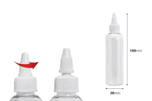 120ml pen shape PET dropper with white unicorn twist off cap for e-cigarettes - available in a package with 50 pcs-2