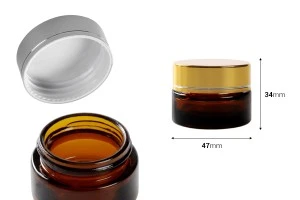 20ml amber glass cream jar with cap  - without sealing disc-2