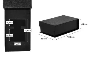 Cassettina di lusso con chiusura magnetica colore nero 139 x 89 x 45 mm (per flacone 30 ml n. 1078-30-30)-2