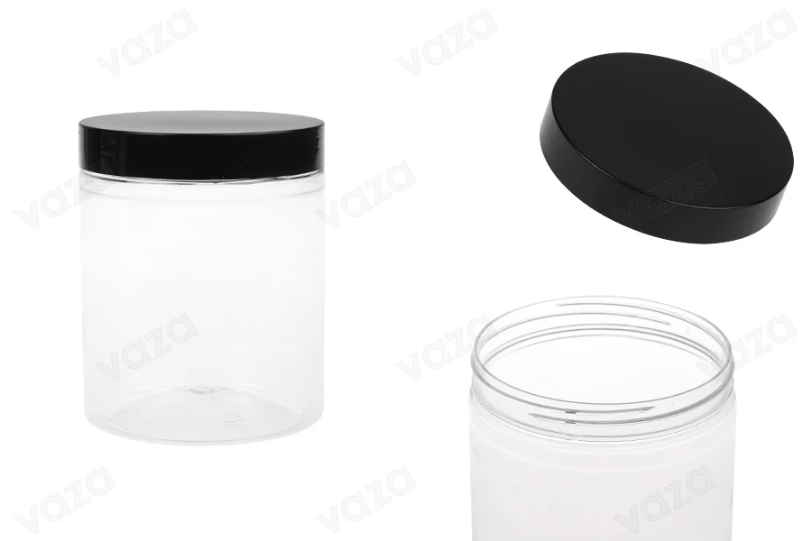 Βάζο για άλατα μπάνιου 750 ml πλαστικό διάφανο με μαύρο καπάκι 100x120 mm Βάζο για άλατα μπάνιου 750 ml πλαστικό διάφανο με μαύρο καπάκι 100x120 mm-εικόνα_προϊοντική