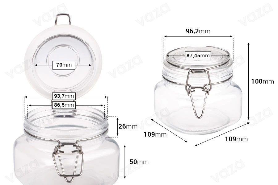 500 ml Glas mit Draht und Gummi 500 ml Glas mit Draht und Gummi-bildabmessungen