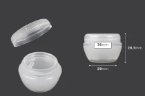 Pot pour crèmes de 10ml en acrylique, translucide avec joint en plastique - 12 pcs Pot pour crèmes de 10ml en acrylique, translucide avec joint en plastique - 12 pcs