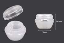 Βαζάκι για κρέμα 5 ml ακρυλικό, ημιδιάφανο με πλαστικό παρέμβυσμα - 12 τμχ Βαζάκι για κρέμα 5 ml ακρυλικό, ημιδιάφανο με πλαστικό παρέμβυσμα - 12 τμχ