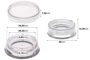 Petit pot en acrylique de 3ml transparent avec couvercle - 12 pcs-2