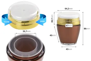 30ml plastic airless jar with left-opening cap in many colors.-2