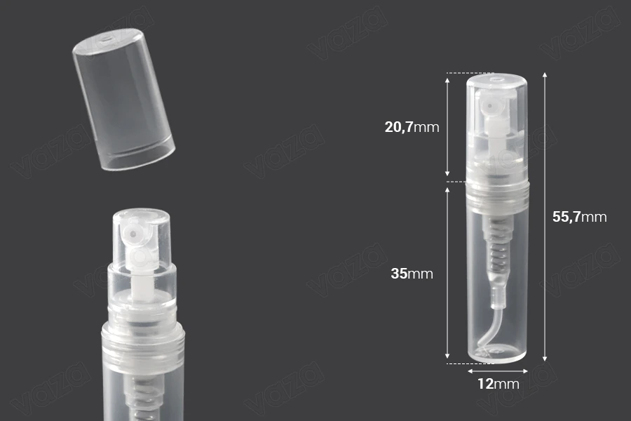 Σπρέι αρωματοποιίας πλαστικό 2 ml (tester) - 50 τμχ Σπρέι αρωματοποιίας πλαστικό 2 ml (tester) - 50 τμχ-εικόνα_διαστάσεις
