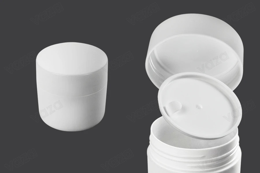 Pot en plastique à double fond de 30ml avec couvercle et joint - 12 pcs Pot en plastique à double fond de 30ml avec couvercle et joint - 12 pcs-photo_produit