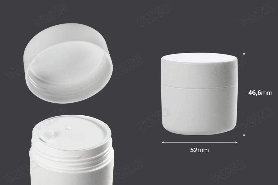 Pot en plastique à double fond de 30ml avec couvercle et joint - 12 pcs Pot en plastique à double fond de 30ml avec couvercle et joint - 12 pcs-photo_dimensions
