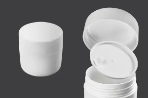 Doppelglas 50ml weißer Kunststoff mit Dichtung - 12 Stck-1