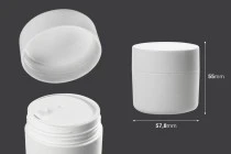 Βαζάκι δίπατο 50 ml πλαστικό λευκό με παρέμβυσμα - 12 τμχ