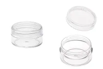 10 ml transparent acrylic jar with cap - available in a package with 12 pcs