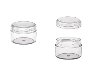 Pot en acrylique de 15ml avec couvercle - 12 pcs-1