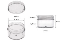 Βάζο ακρυλικό 15 ml με καπάκι - 12 τμχ