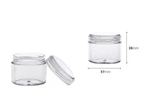 Acrylglas 20ml transparent mit Deckel - 12 Stück