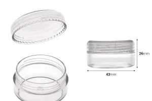 Pot en acrylique de 20ml avec couvercle - 12 pcs-2