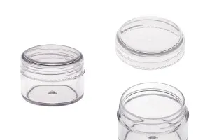 Pot en acrylique de 25ml avec couvercle - 12 pcs-1